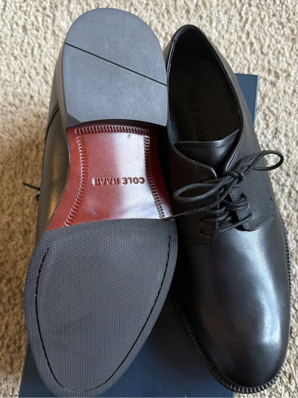 Cole Hann Men's Black Leather Oxfords Shoes Size 8